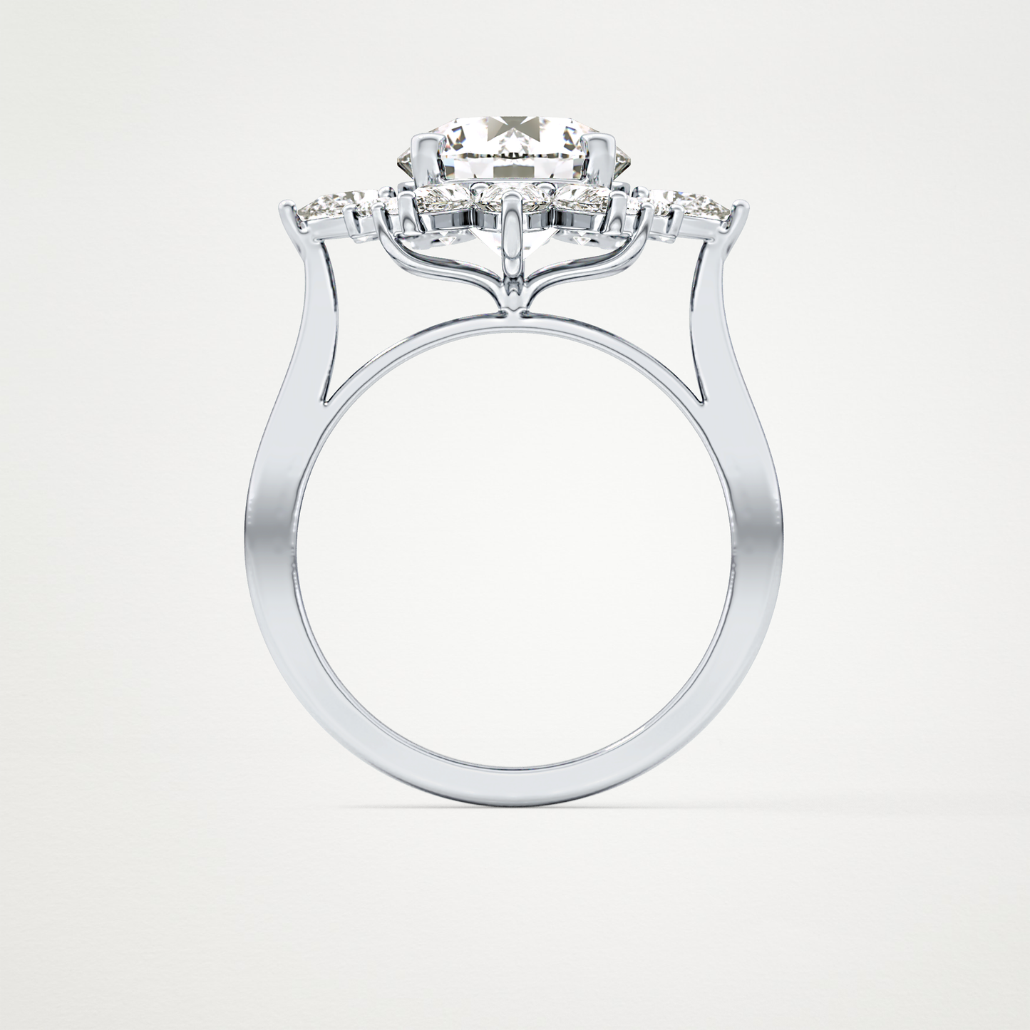 Round Cluster Lab Grown Diamond Engagement Ring