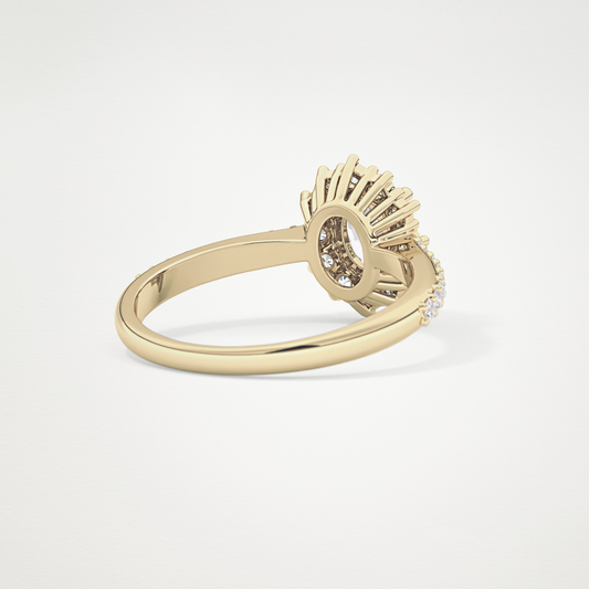 Oval Halo & Pave Lab Grown Diamond Engagement Ring
