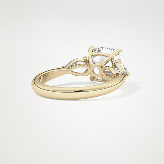 Cushion Three Stone Lab Grown Diamond Engagement Ring