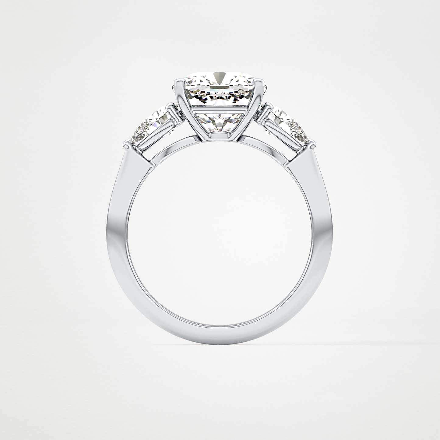 Cushion Three Stone Lab Grown Diamond Engagement Ring