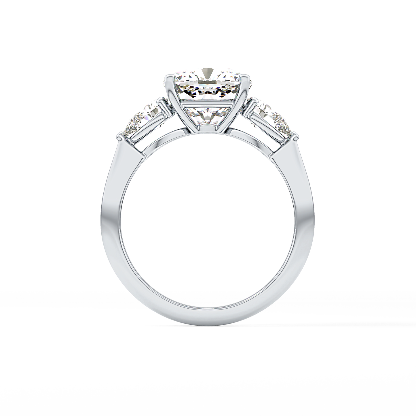 Cushion Three Stone Lab Grown Diamond Engagement Ring