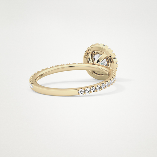 Round Halo & Pave Lab Grown Diamond Engagement Ring