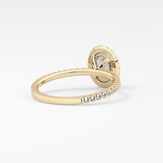 Oval Halo & Pave Lab Grown Diamond Engagement Ring