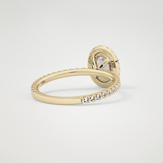 Oval Halo & Pave Lab Grown Diamond Engagement Ring