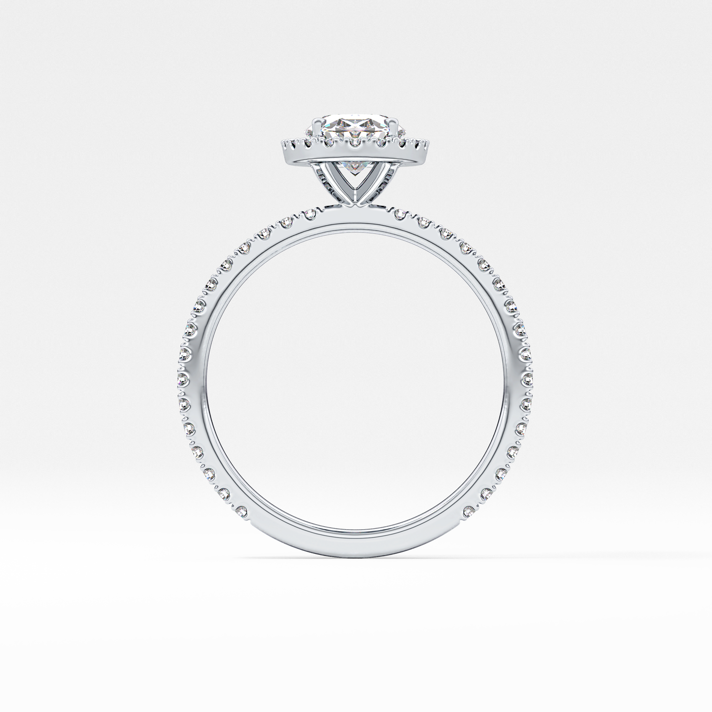 Oval Halo & Pave Lab Grown Diamond Engagement Ring