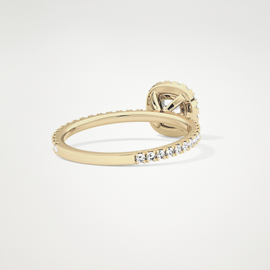 Cushion Halo & Pave Lab Grown Diamond Engagement Ring