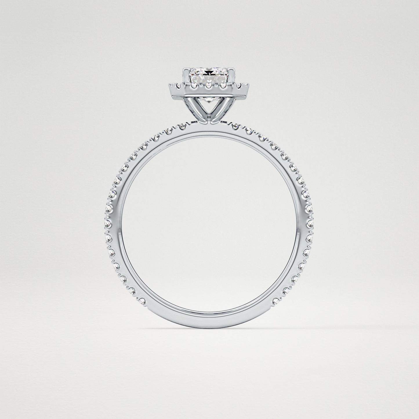 Emerald Halo & Pave Lab Grown Diamond Engagement Ring