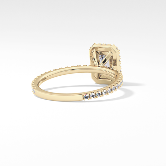 Radiant Halo & Pave Lab Grown Diamond Engagement Ring
