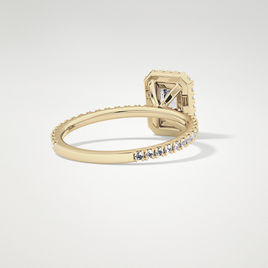 Radiant Halo & Pave Lab Grown Diamond Engagement Ring