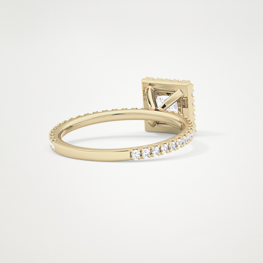 Princess Halo & Pave Lab Grown Diamond Engagement Ring