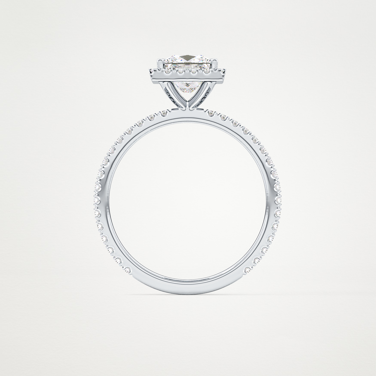 Princess Halo & Pave Lab Grown Diamond Engagement Ring
