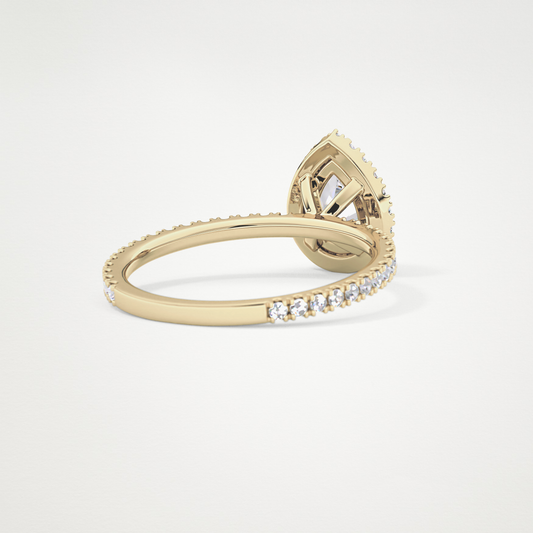 Pear Halo & Pave Lab Grown Diamond Engagement Ring