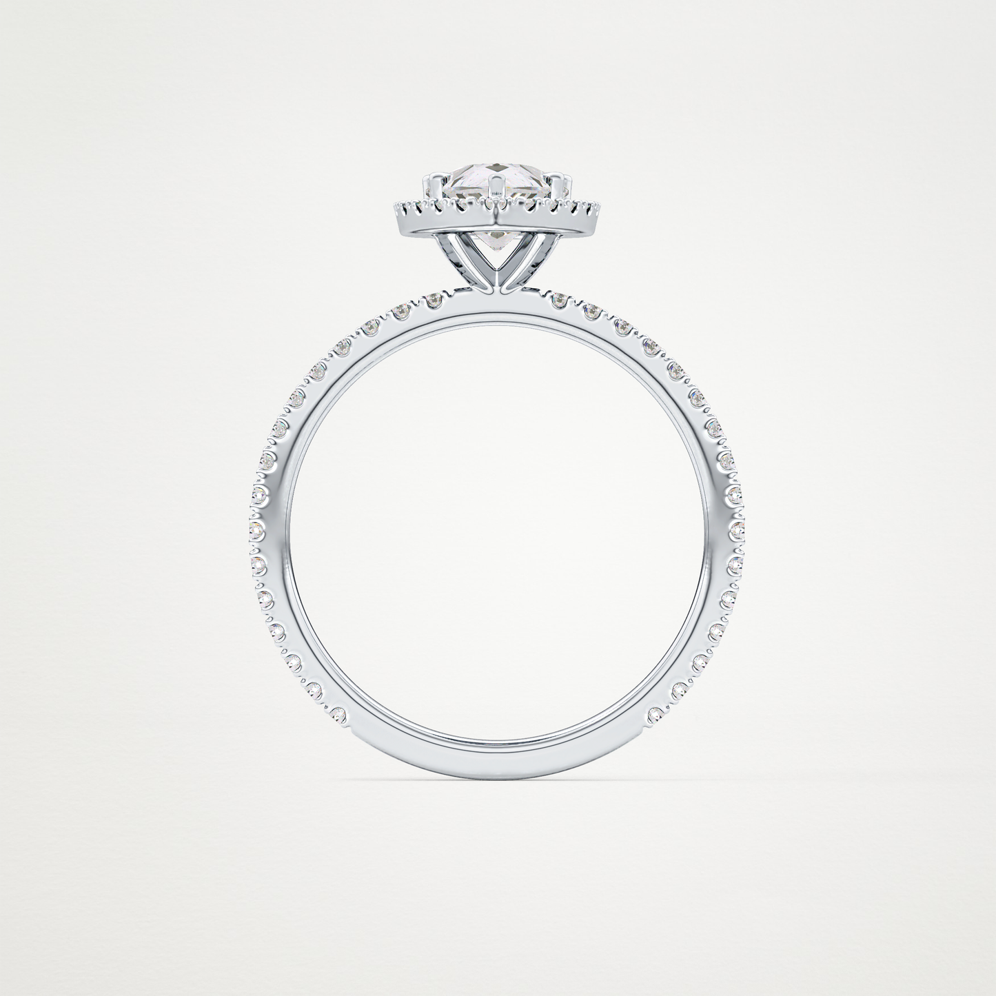 Pear Halo & Pave Lab Grown Diamond Engagement Ring