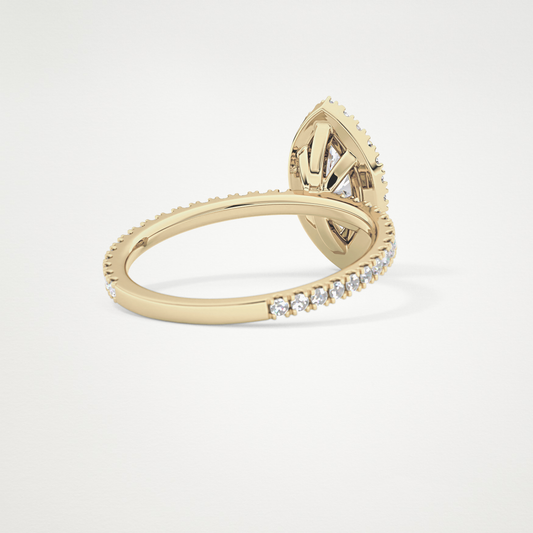Marquise Halo & Pave Lab Grown Diamond Engagement Ring