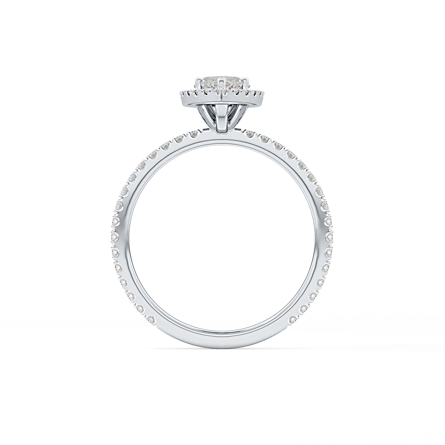 Marquise Halo & Pave Lab Grown Diamond Engagement Ring