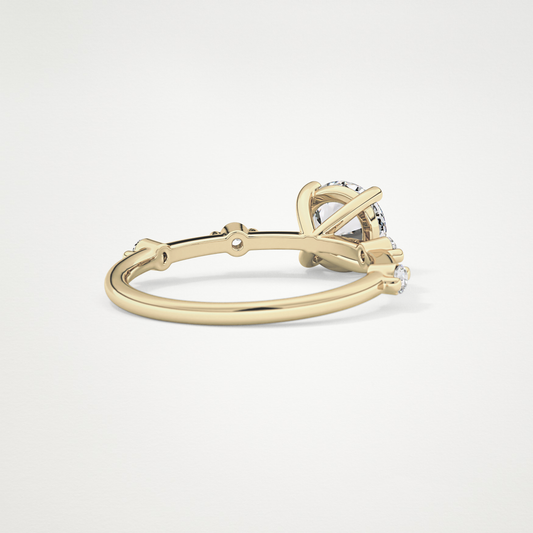 Round Dainty Pave Lab Grown Diamond Engagement Ring
