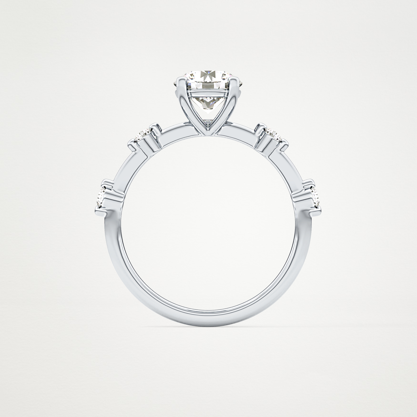 Round Dainty Pave Lab Grown Diamond Engagement Ring