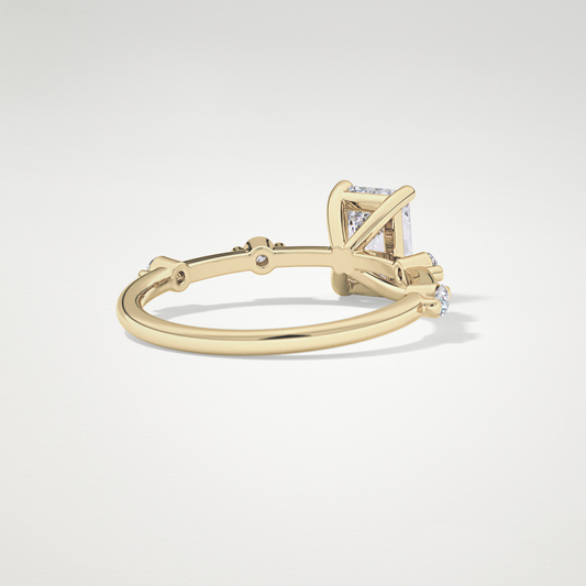 Radiant Dainty Pave Lab Grown Diamond Engagement Ring