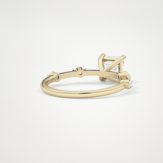 Princess Dainty Pave Lab Grown Diamond Engagement Ring