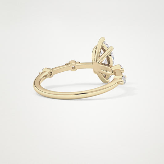 Marquise Dainty Pave Lab Grown Diamond Engagement Ring
