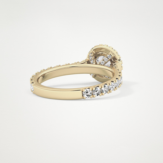 Round Halo & Pave Lab Grown Diamond Engagement Ring