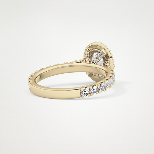 Oval Halo & Pave Lab Grown Diamond Engagement Ring