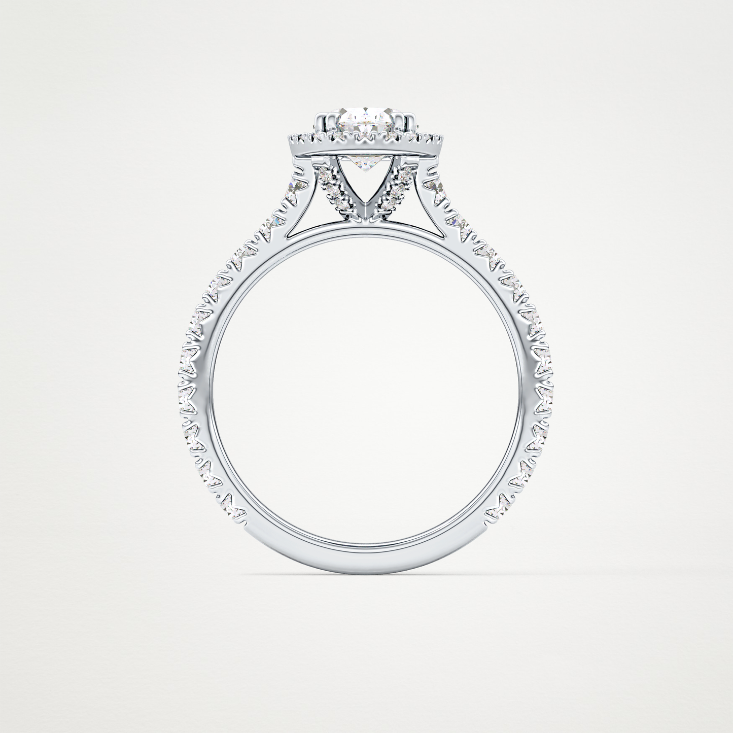 Oval Halo & Pave Lab Grown Diamond Engagement Ring
