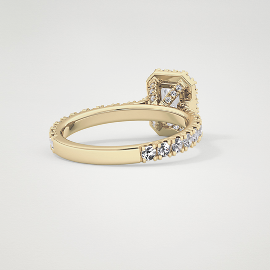 Emerald Halo & Pave Lab Grown Diamond Engagement Ring