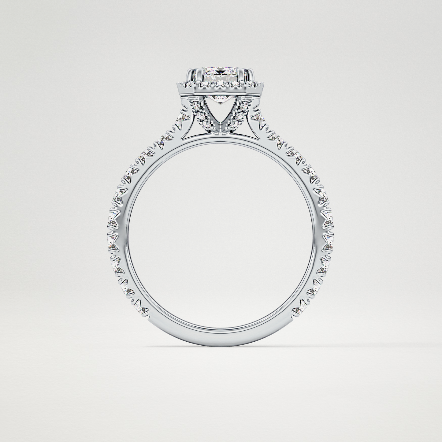 Emerald Halo & Pave Lab Grown Diamond Engagement Ring