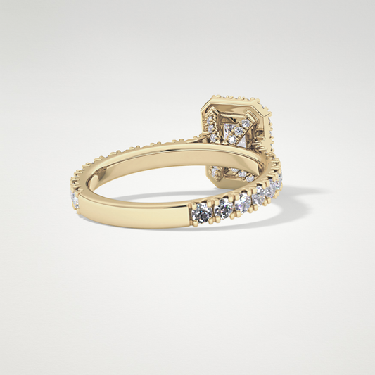 Radiant Halo & Pave Lab Grown Diamond Engagement Ring