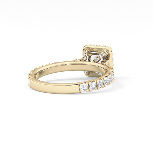 Princess Halo & Pave Lab Grown Diamond Engagement Ring