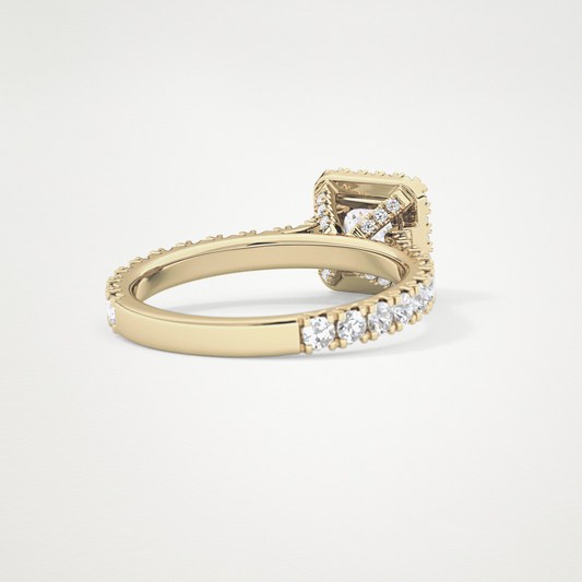 Princess Halo & Pave Lab Grown Diamond Engagement Ring