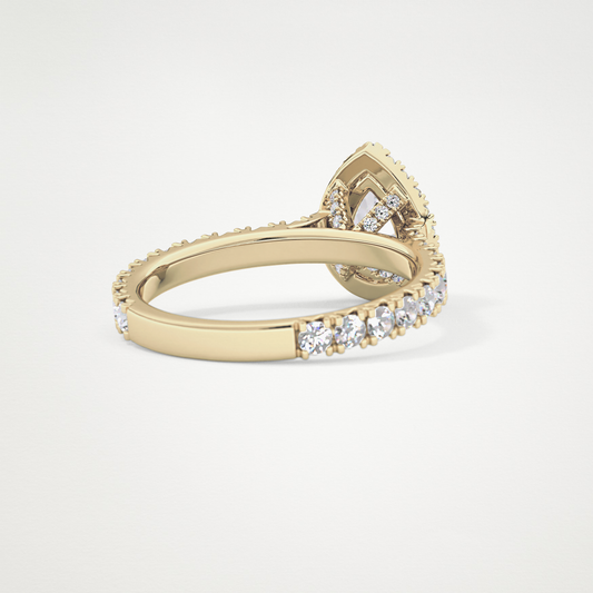 Pear Halo & Pave Lab Grown Diamond Engagement Ring