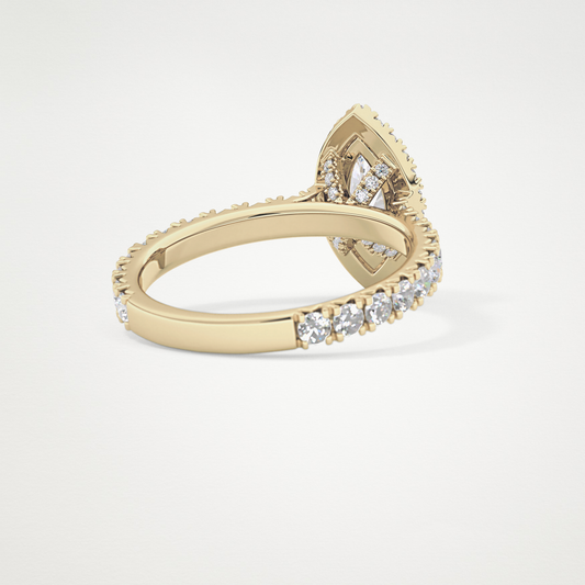 Marquise Halo & Pave Lab Grown Diamond Engagement Ring