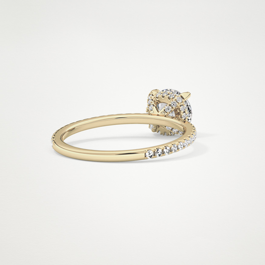 Round Hidden Halo & Pave Lab Grown Diamond Engagement Ring