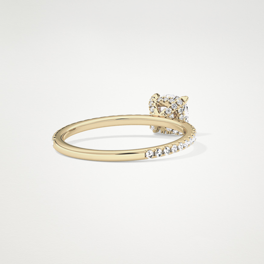 Cushion Hidden Halo & Pave Lab Grown Diamond Engagement Ring