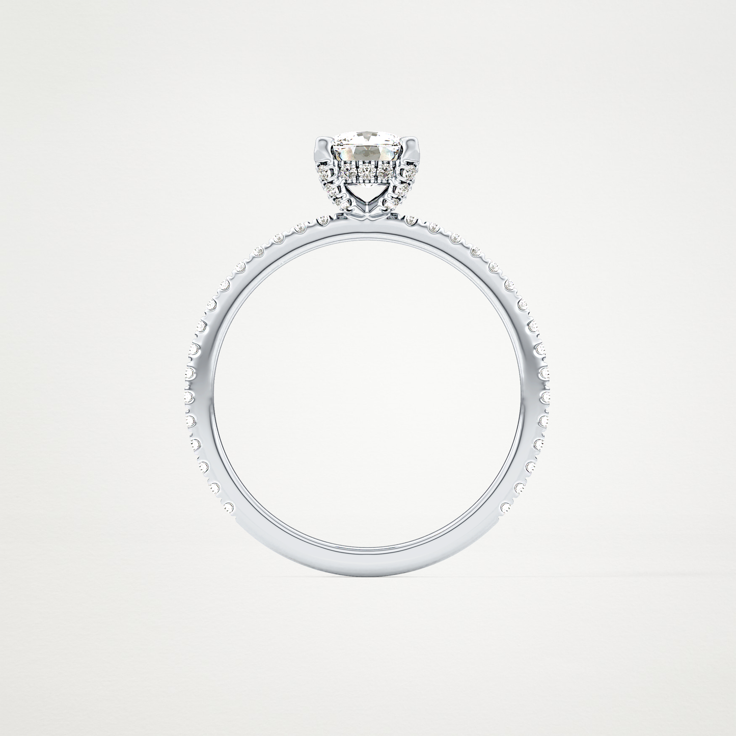 Cushion Hidden Halo & Pave Lab Grown Diamond Engagement Ring