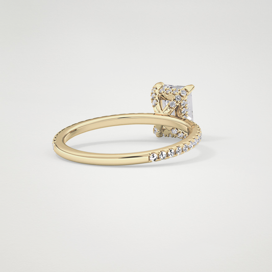 Emerald Hidden Halo & Pave Lab Grown Diamond Engagement Ring