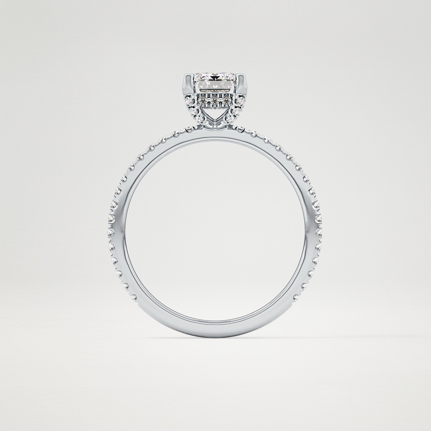 Emerald Hidden Halo & Pave Lab Grown Diamond Engagement Ring
