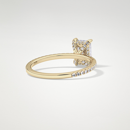 Radiant Hidden Halo & Pave Lab Grown Diamond Engagement Ring