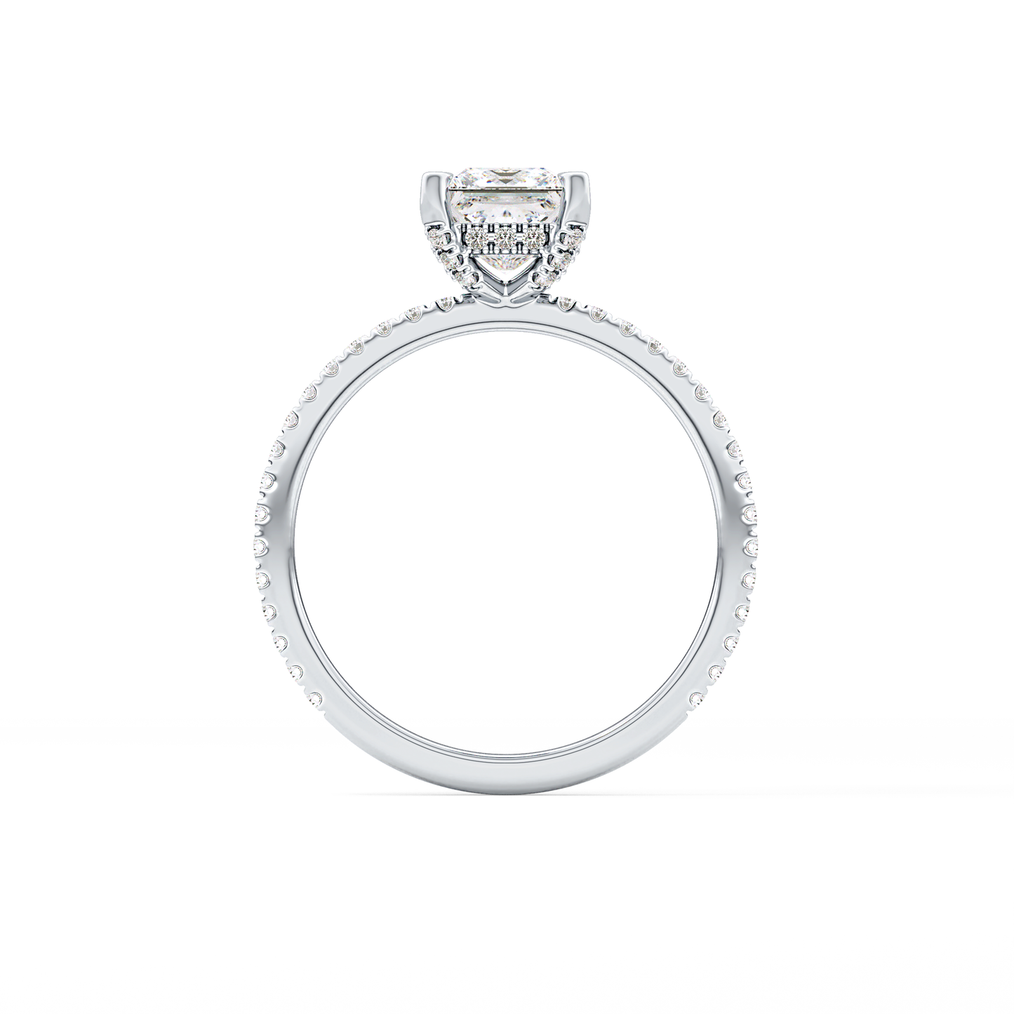 Princess Hidden Halo & Pave Lab Grown Diamond Engagement Ring