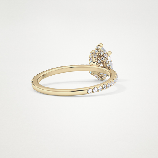 Pear Hidden Halo & Pave Lab Grown Diamond Engagement Ring