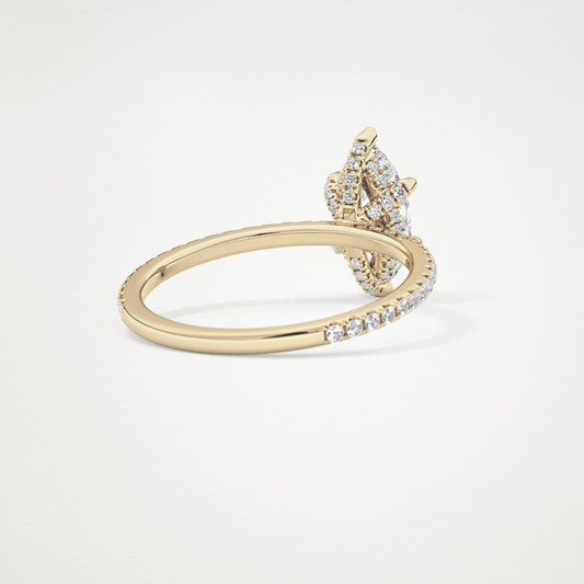 Marquise Halo & Pave Lab Grown Diamond Engagement Ring
