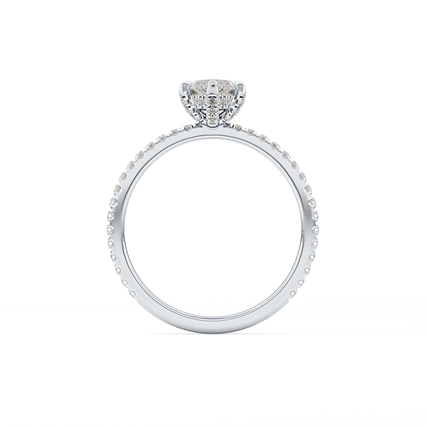 Marquise Halo & Pave Lab Grown Diamond Engagement Ring