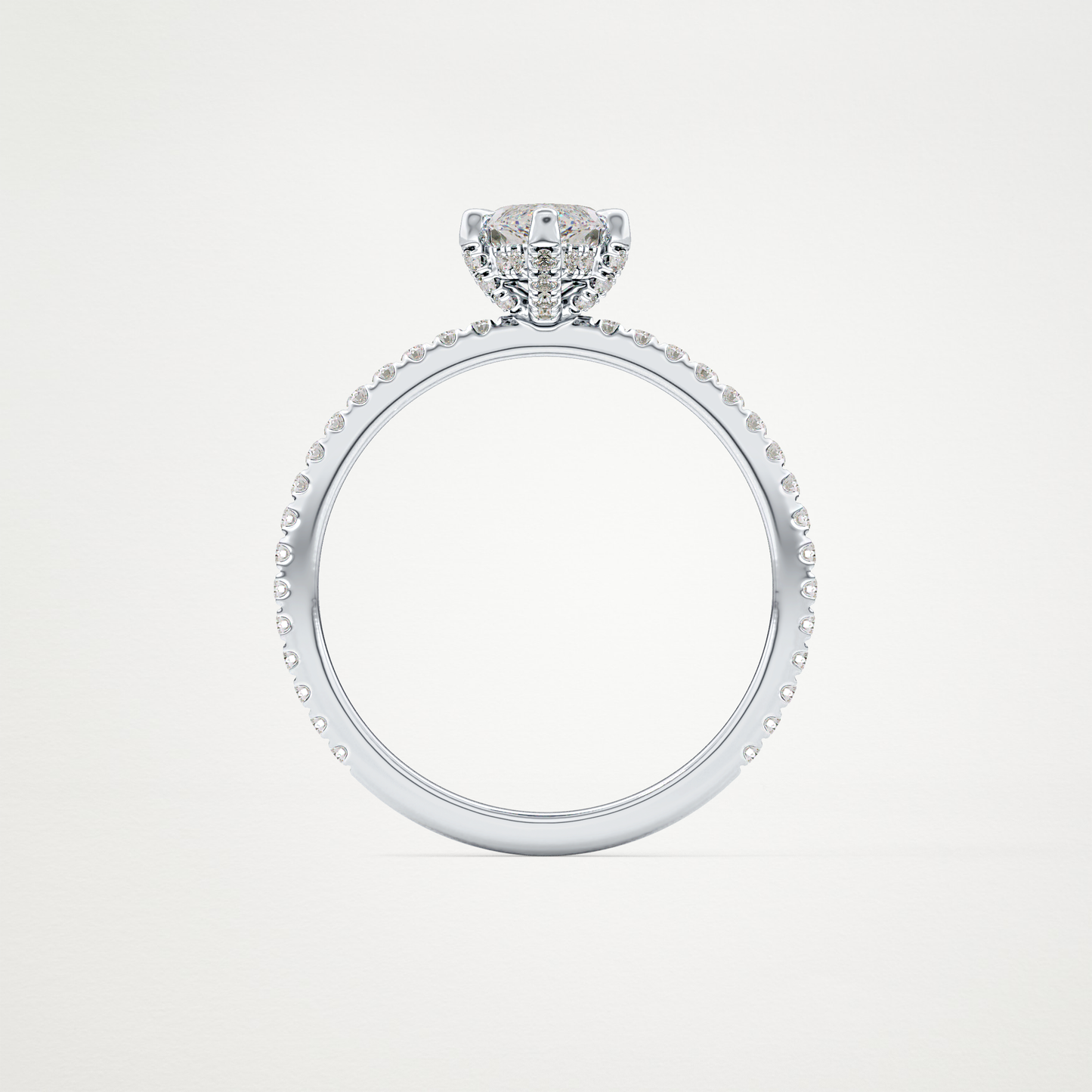 Marquise Halo & Pave Lab Grown Diamond Engagement Ring