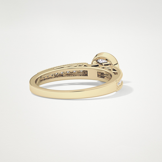 Round Bezel & Channel Pave Lab Grown Diamond Engagement Ring
