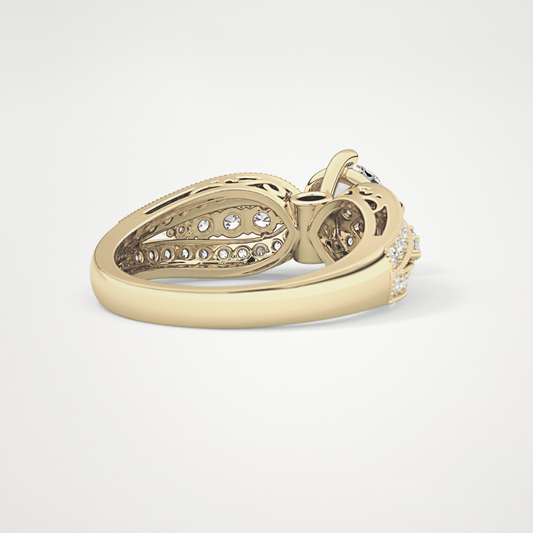 Round Pave Lab Grown Diamond Engagement Ring