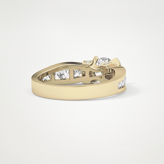 Round Channel Pave Lab Grown Diamond Engagement Ring