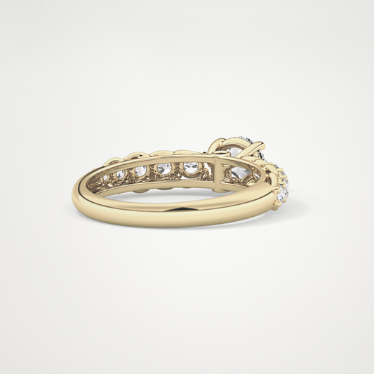 Round Pave Lab Grown Diamond Engagement Ring