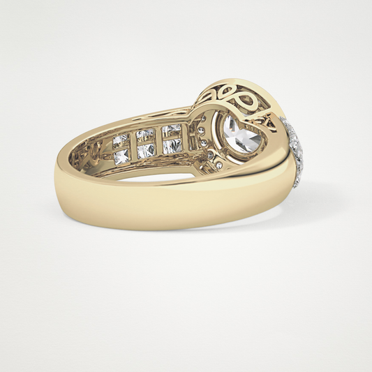 Round Halo & Double Pave Lab Grown Diamond Engagement Ring